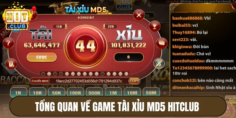 Tài Xỉu MD5 Hitclub - Lắc Xí Ngầu Đổi Thưởng Minh Bạch 100% 2 Tổng quan về game tài xỉu MD5 Hitclub